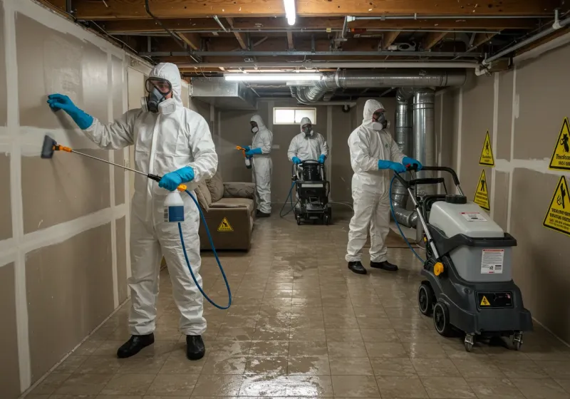 Basement Moisture Removal and Structural Drying process in Norfolk County, MA